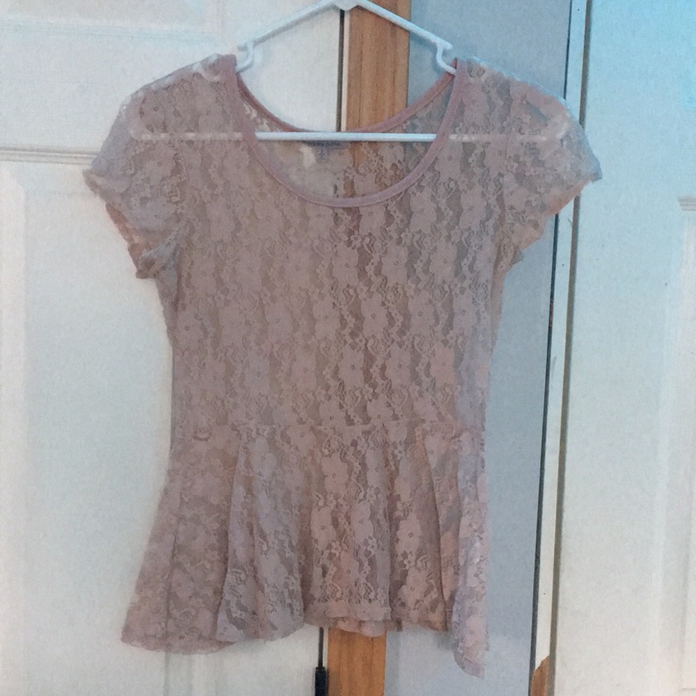 Pink Lace Charlotte Russe Shirt